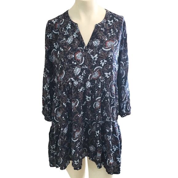 A PEA IN THE POD Hi Low Tiered Tunic Top Long sleeve Maternity Bohemian SZ M - Picture 1 of 10